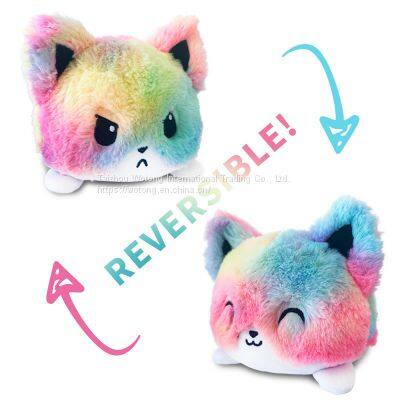 Stuffed Double-sided Flip Animal Plush Toy 15cm Reversible Color Unicorn Turtle Cat Doll Gifts for Children photo-2