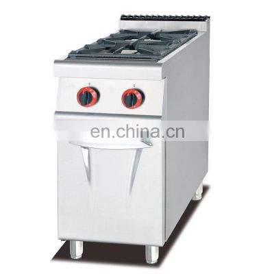 Commercial Natural gas range 2 burners for restaurant kitchen with cabinet