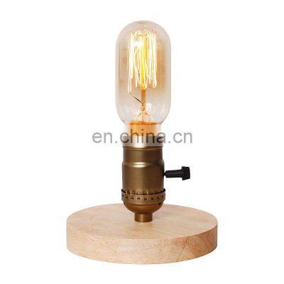 Defective Clearance Fashion Mini Round Wood Table Lamp,Lamp Holder Oxidation