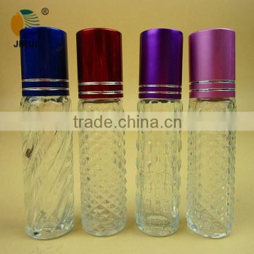 8ml carving glass bottle with glass roll ball and aluminum cap for lip oil