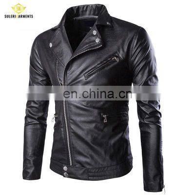 New Men Dropshipping High-grade Leather Jacket Long Sleeves Casual Top Fashion Leather Jacket Male Clothing photo-3