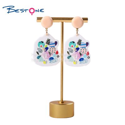 Fashion Acetic Acid Material 3D Printing Colorful Acrylic Earrings