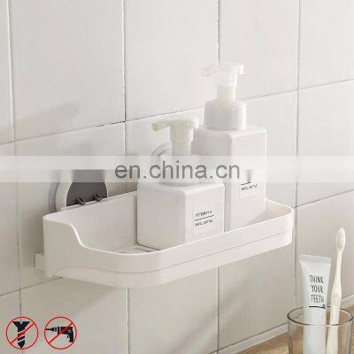 taizhou factory Adhesive  bathroom storage organizer wall mounted bathroom storage shelf creative kitchen storage rack