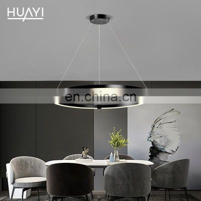 HUAYI New Arrival Living Room Indoor Decoration Hanging Circular LED Modern Pendant Light