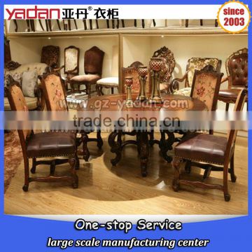 imported luxury round dining table and chairs set