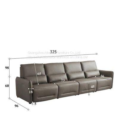 Italian-Style Modern Minimalist First Layer Cowhide Leather Straight Row Sofa Living Room Split Three-Seat Sofa Combination photo-4