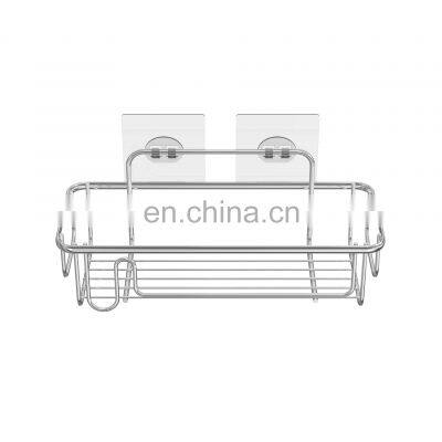 Oem Manufacturer Multifunctional Wall Mounted Metal Shower Towel Storge Shelf Bathroom Rack With Magic Sticker