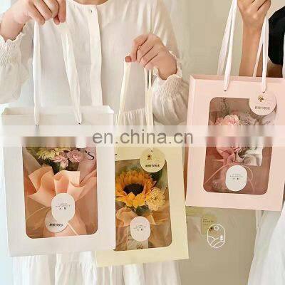 Custom Logo Cardboard Gift Sliding Box Drawer Paper Box With Clear Window for Flower Packaging photo-3