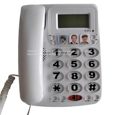 Landline Phone Analog Telephone With Display Shinny Surface photo-4