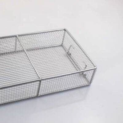 304 316 316L Stainless Steel Metal Wire Mesh Sterilization Basket Medical Ultrasonic Cleaning