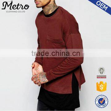 Cheap Stylish Crewneck Oversized Sweatshirt With Oversized Chest Pocket