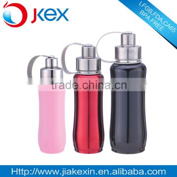 Colorful insulated stainless steel water bottle with sport lid