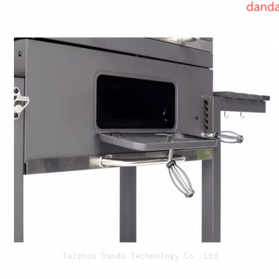 Outdoor BBQ Charcoal Grill With Two Shelf Table With Big Size Wheel photo-3