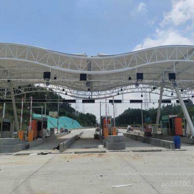 Export Bolt - Ball Grid Gas Stations, Pipe Truss Gas Station Canopies Are Easy to Install for Overseas Projects. Large - Span Canopies Are Processed With Light Self - Weight Structure. Choose Guangzhou Pucheng. photo-2