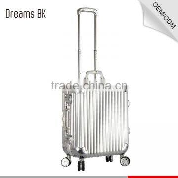 360 degreer rolling wheel luggage case, aluminum trolley luggage Upright Suitcase Set