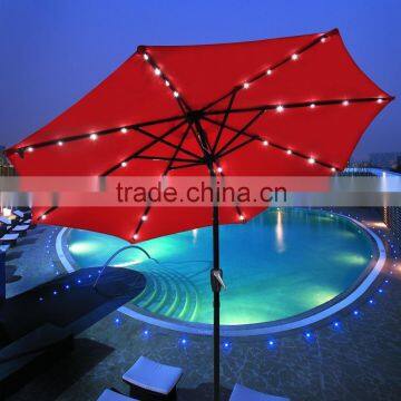 led umbrella Operates with auto tilt and crank open system
