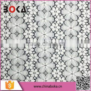 Boka beautiful factory cotton chemical guipure cheap lace fabric in yiwu factory