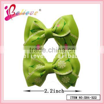 Children hair jewelry wholesale ribbon garland bow,Chinese products bow ribbon hairgrips