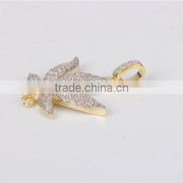 Custom High Quality Cheap Hip Hop 925 Sterling Silver Leafage Pendant photo-3