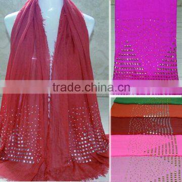 Wholesale Cotton Stone Beads Fashion Muslim Scarves