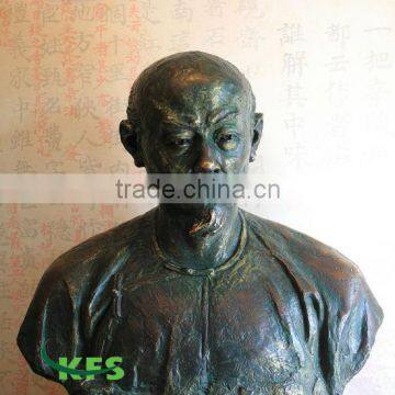 Eastern bronze bust statue