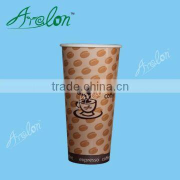 22OZ Single Wall double PE paper cup for cold drink