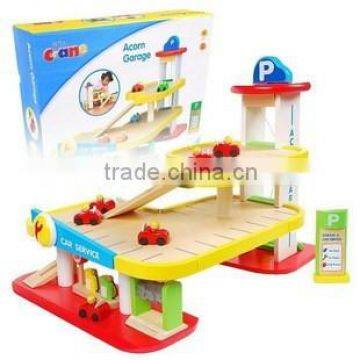 2015 hot sale kids wooden parking garage toy for sale