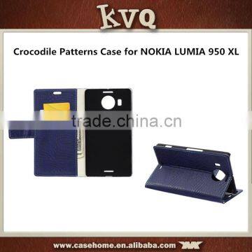 for Lumia 950 XL Crocodile skin wallet leather flip cover case
