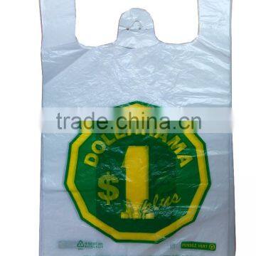 100% Virgin HDPE Plastic Grocery Checkout T-shirt Bag