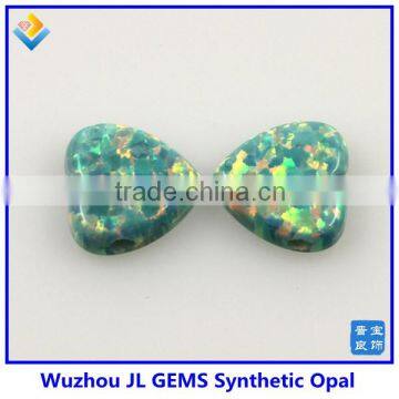 2015 Fashion Synthetic op03 Light Green Heart Opal With Drilled Hole