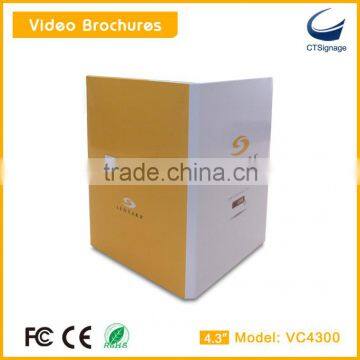 High Quality 4.3 Inch Lcd Screen Video Brochure Video Book Video in Print in Card in Paper for Promotion Vc4300