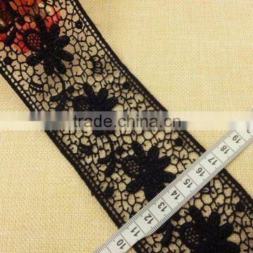 Black Color Rayon Emboridery Lace for Ladies Dress ---- H1553 photo-3