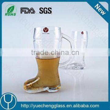 Boot shaped drink beer glass cup with handle