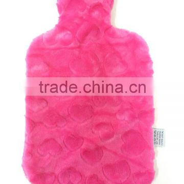 Customized High Quality Pink Super Soft Plush Hot Water Bottle Cover