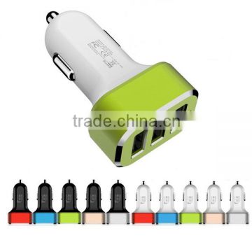 5.1A new design 3 USB car charger for samsung iphone