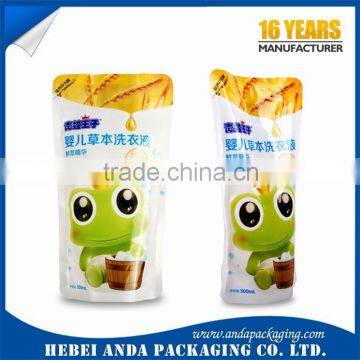 Liquid stand up pouch with spout /plastic water bag /fruit juice packaging bag