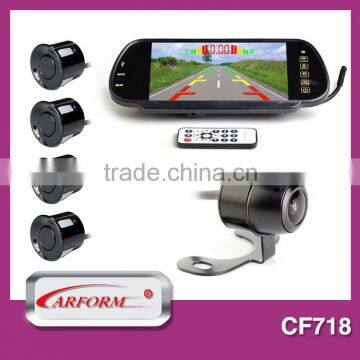 TFT LCD car raerview mirror monitor rear parking sensors with 2 ways video output