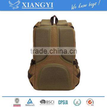 Vintage Men's Military Canvas Leather Travel Backpack Hiking Rucksack School Bag New Design in 2016 photo-2