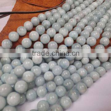 Wholesale Price Natural Gemstone Polished Aquamarine Beads Round Beads photo-4