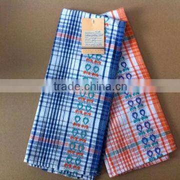 100% cotton flat weave check tea towel