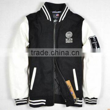 Nylon Varsity Jacket,custom Wool Nylon Varsity Jcaket,customized Baseball Wool Body Leather Sleeves Varsity Jacket