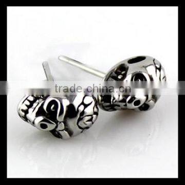 fashion stainless steel skull earring for men