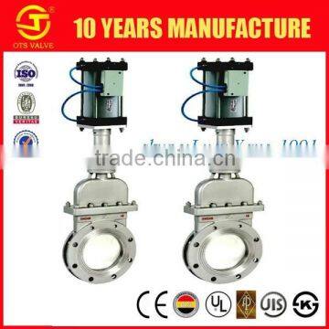 pneumatic operated knife gate valve lug type valve