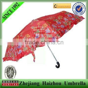 full color printing 3-fold flower umbrella