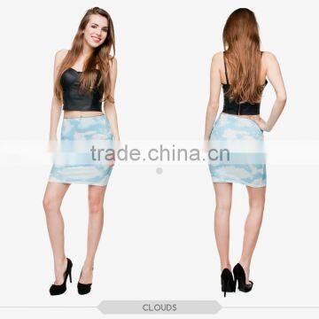 hot sexy gals starry sexy girls tight slim mini skirt high quality 3d digital full print custom hot sale tube stretchy skirt