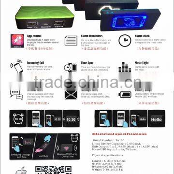 MINI LED clock power bank with Bluetooth /mini LED version bluetooth caller display------10000mAh