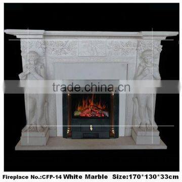 Natural Carved Marble indoor used fireplace mantel