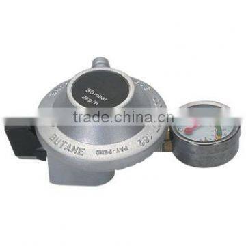 High Quality LPG Regulator with Meter, Zinc Alloy Gas Valve with Child Lock Switch