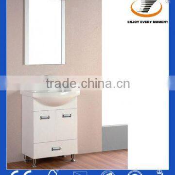 Brief Slim PVC White Bathroom Vanity Base Cabinet