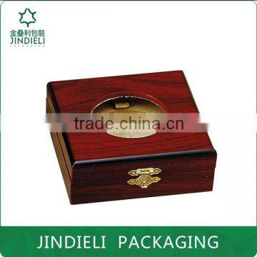 top grade lacquered wooden badge packaging box